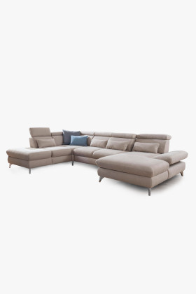 Planungs-U-Sofa Karolina modern flexibel Stoff grau